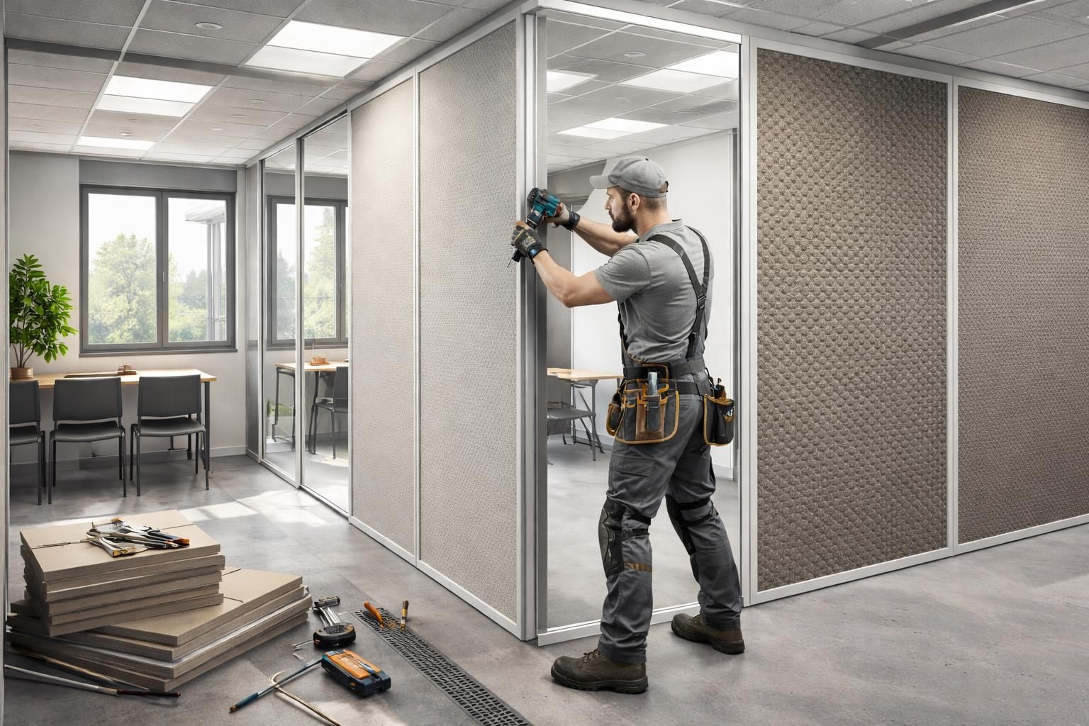 créez des salles de formation sur mesure avec un artisan cloisonneur expert, bénéficiant d'une isolation acoustique professionnelle pour un confort et une efficacité optimaux.